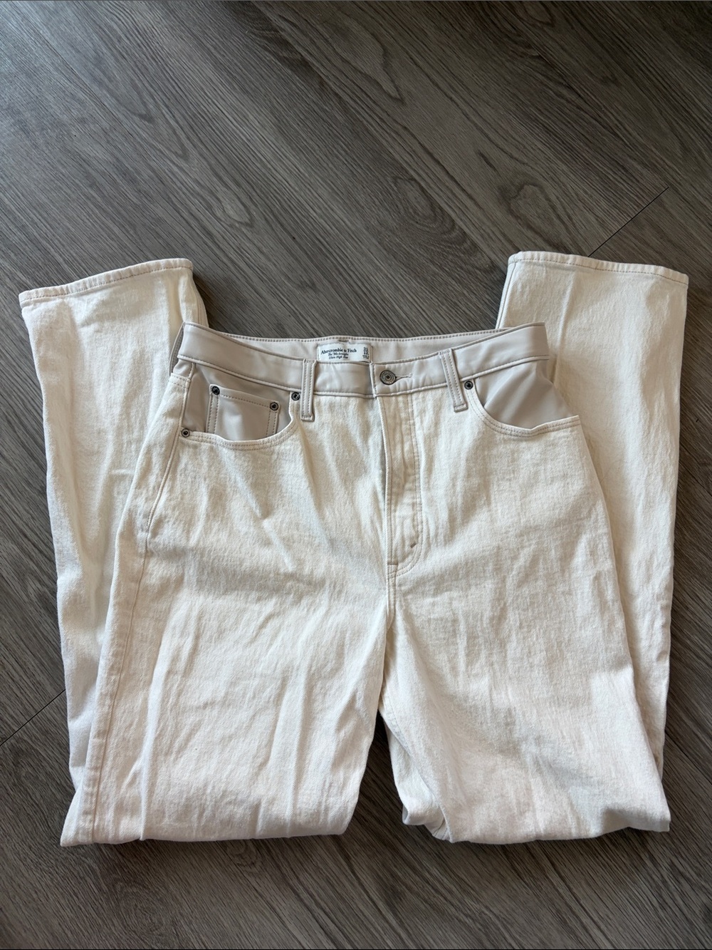 Abercrombie & Fitch Ultra High-Rise White Jeans